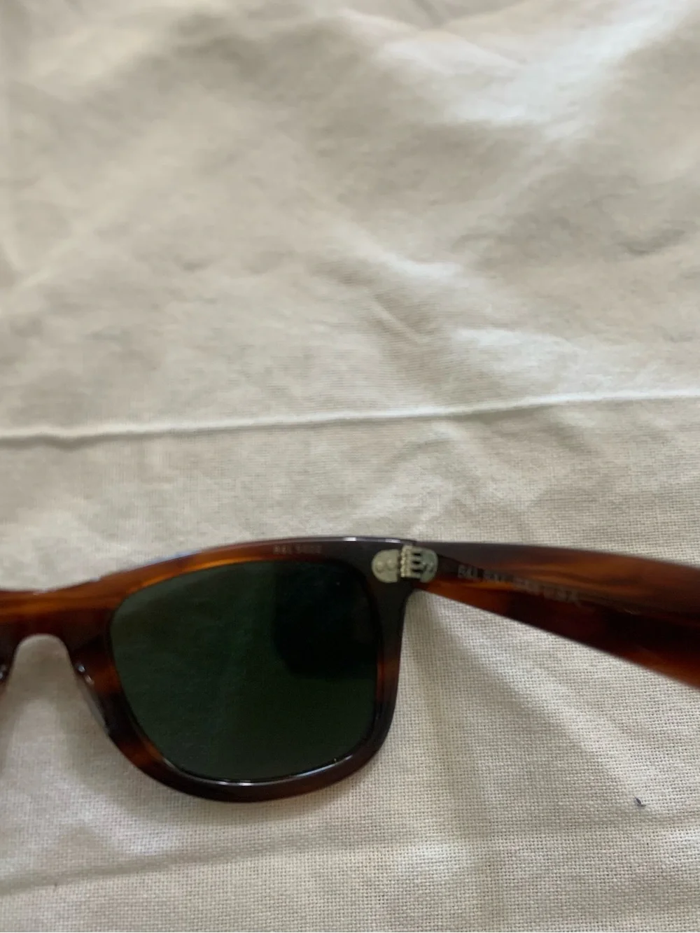 Ray-Ban Tortoise Frame Sunglasses with Green Lenses